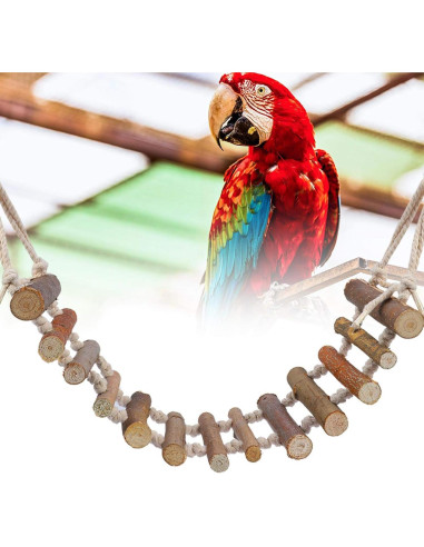 Escalera de Madera para Aves YUYTE 61x10cm Juguete Multiusos