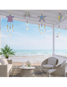 Atrapasueños de Cristal Tigeen 4 Pcs Animales Marinos 10 cm 2