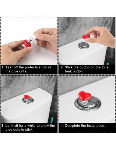 4 Piezas de Ayudante para Botón de Inodoro NQEUEPN - Corazón