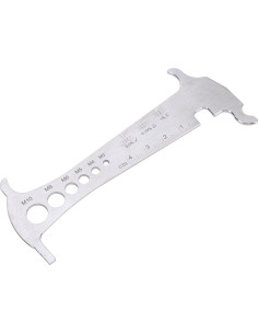 Indicador de desgaste de cadena Tbest, acero inoxidable, 3 en 1 2