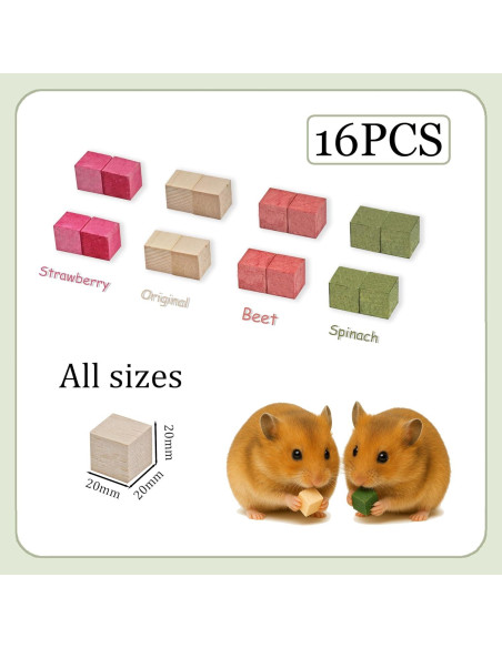 16 Piezas Juguetes Masticables de Madera Balsa para Mascotas