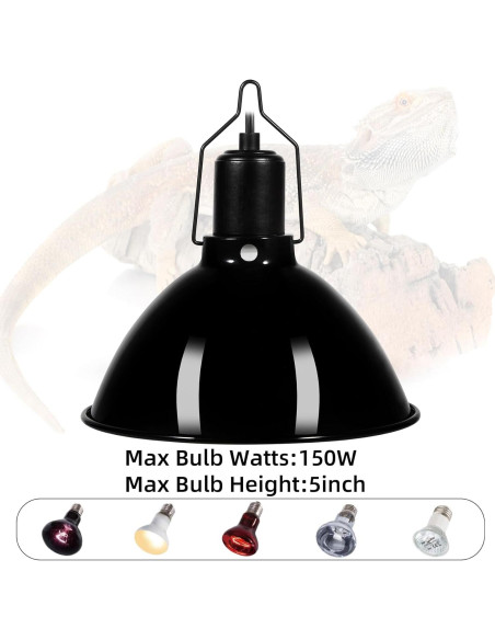 Lámpara de Calor para Reptiles DXOPHIEX 21x10.9cm 150W