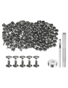 Kit de Remaches de Cuero HARFINGTON 200 Unidades 8mm Metal Gunmetal