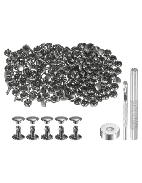 Kit de Remaches de Cuero HARFINGTON 200 Unidades 8mm Metal Gunmetal Kit de Remaches de Cuero HARFINGTON 200 Unidades 8mm Metal Gunmetal
