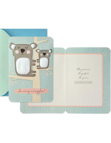 Tarjeta de Baby Shower Hallmark Koalas Bienvenido Bebé 14.6x21.1cm