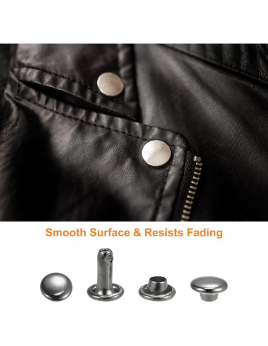 Kit de Remaches de Cuero HARFINGTON 200 Unidades 8mm Metal Gunmetal