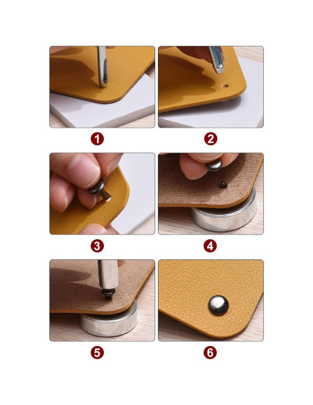 Kit de Remaches de Cuero HARFINGTON 200 Unidades 8mm Metal Gunmetal Kit de Remaches de Cuero HARFINGTON 200 Unidades 8mm Metal Gunmetal