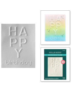 Carpeta de Embossing 3D Spellbinders Feliz Cumpleaños A2 2