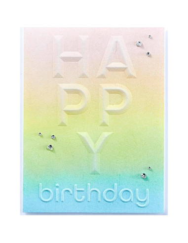 Carpeta de Embossing 3D Spellbinders Feliz Cumpleaños A2