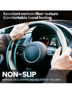 Cubierta de Volante Antideslizante GSPSCN Fibra de Carbono 31.75cm 2