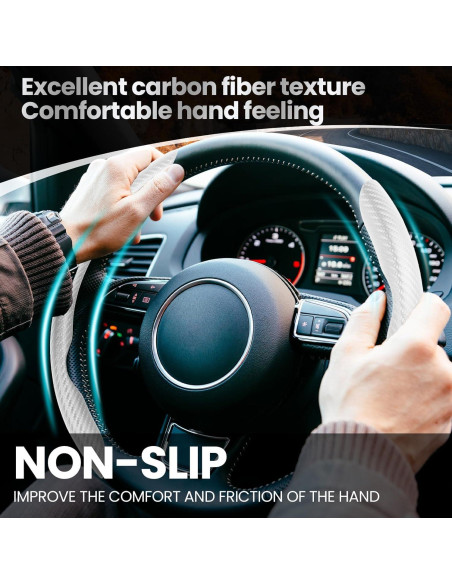 Cubierta de Volante Antideslizante GSPSCN Fibra de Carbono 31.75cm Cubierta de Volante Antideslizante GSPSCN Fibra de Carbono 31.75cm