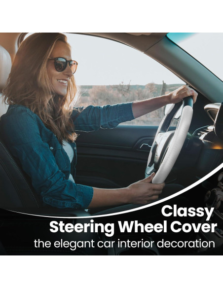 Cubierta de Volante Antideslizante GSPSCN Fibra de Carbono 31.75cm Cubierta de Volante Antideslizante GSPSCN Fibra de Carbono 31.75cm