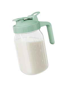 Jarra de Leche Materna JunVpic 32 oz Vidrio Verde con Tapa