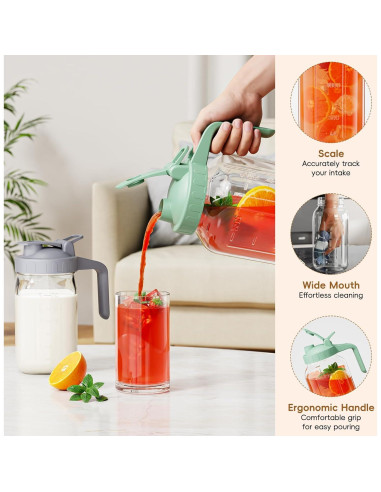 Jarra de Leche Materna JunVpic 32 oz Vidrio Verde con Tapa