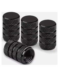 Tapas de Válvula de Neumático Universales Derlige, Aluminio Negro, 4 Pcs