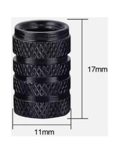 Tapas de Válvula de Neumático Universales Derlige, Aluminio Negro, 4 Pcs 2