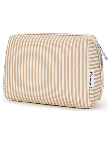 Bolsa de Maquillaje Narwey Grande Raya Marrón Organizador 22x15x10 cm