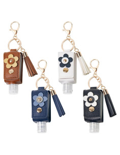 4 Piezas Llaveros con Botellas de 30ml para Sanitizante de Manos