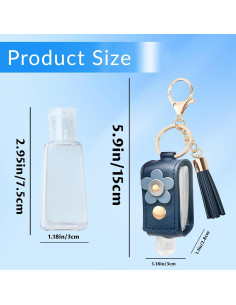 4 Piezas Llaveros con Botellas de 30ml para Sanitizante de Manos 2