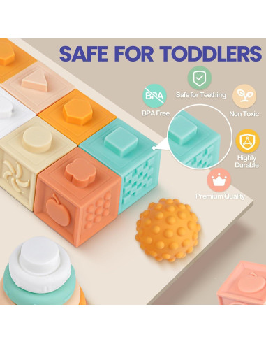 Juguetes Montessori de Madera 8 en 1 para Bebés 1-3 Años