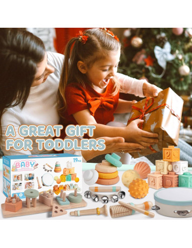 Juguetes Montessori de Madera 8 en 1 para Bebés 1-3 Años