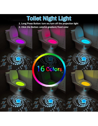 Luz de Inodoro VEEKI con Sensor de Movimiento y 16 Colores