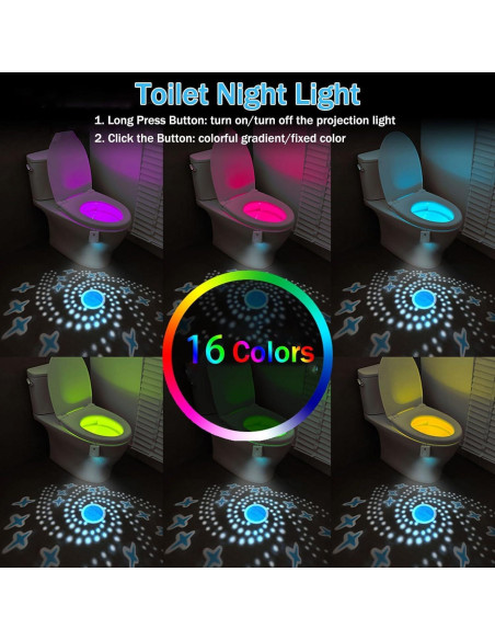 Luz de Inodoro VEEKI con Sensor de Movimiento y 16 Colores