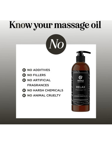 Aceite de Masaje Maple Holistics 236.6 ml Lavanda Hidratante