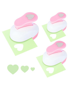 Perforadora Corazón Rosa LOVEINUSA Set de 3 Piezas 2.54cm 1.59cm 0.95cm