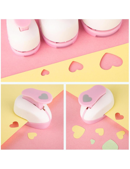 Perforadora Corazón Rosa LOVEINUSA Set de 3 Piezas 2.54cm 1.59cm 0.95cm Perforadora Corazón Rosa LOVEINUSA Set de 3 Piezas 2.54cm 1.59cm 0.95cm