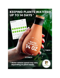 Juego de 4 Ollas de Riego de Terracota 14 Oz Negro - Auto Riego 2