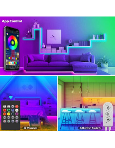 Luces de tira LED 20m LETIANPAI RGB control APP y remoto 2