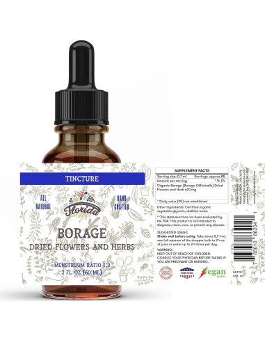 Extracto Líquido de Borraja Orgánica Florida Herbs 700 mg 60 ml