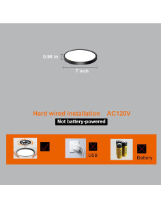 Luz de Techo con Sensor de Movimiento ZSYUBO 17.78cm Negra 2