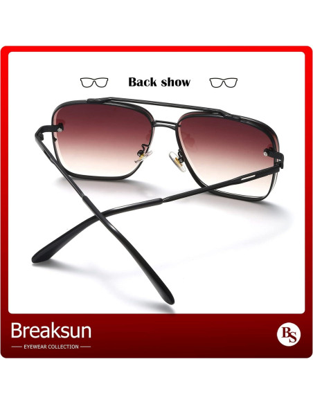 Gafas de Sol Cuadradas Breaksun con Lente UV400 Degradado