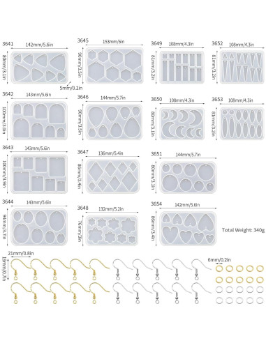 54 Moldes de Silicona para Resina Epóxica RESIN GO