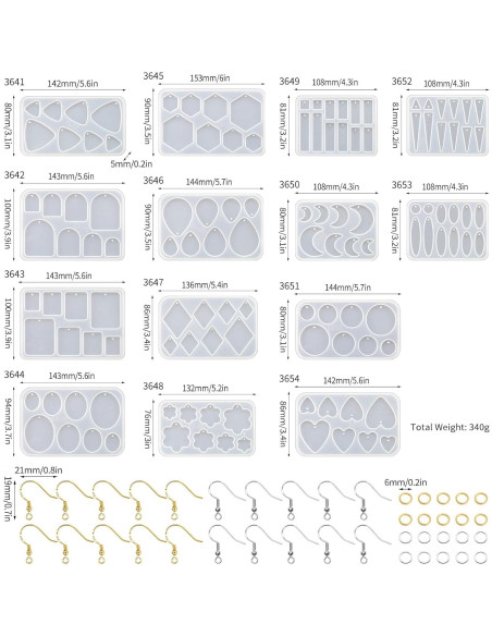 54 Moldes de Silicona para Resina Epóxica RESIN GO