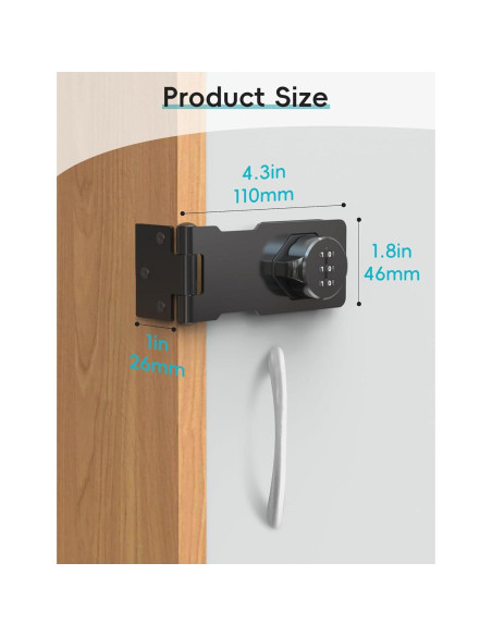 Cerradura de Combinación I-EASYDWW HZ2304001 Negra 17.27cm