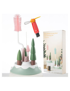 Estante Secar Biberones Chemimoso + Set 5 Cepillos Silicona