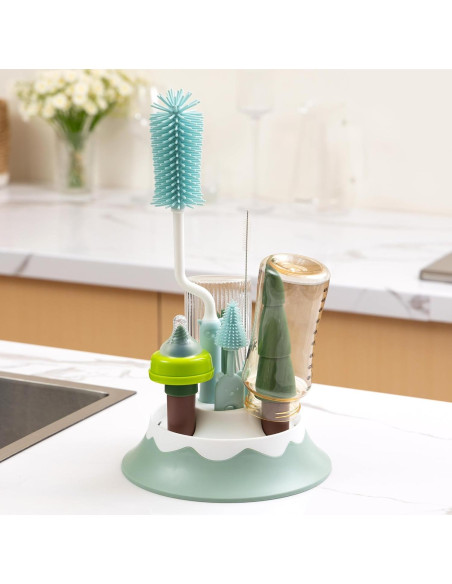 Estante Secar Biberones Chemimoso + Set 5 Cepillos Silicona Estante Secar Biberones Chemimoso + Set 5 Cepillos Silicona