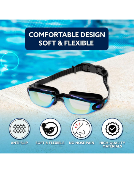 Set de Gafas de Natación Kala Fashion 5 en 1 Antivaho UV