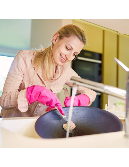 Cepillo de Platos Boao Natural con Mango de Madera y 2 Repuestos