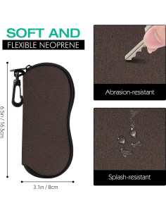 Funda de Gafas MoKo Neopreno Cremallera Marrón Espaciosa 2
