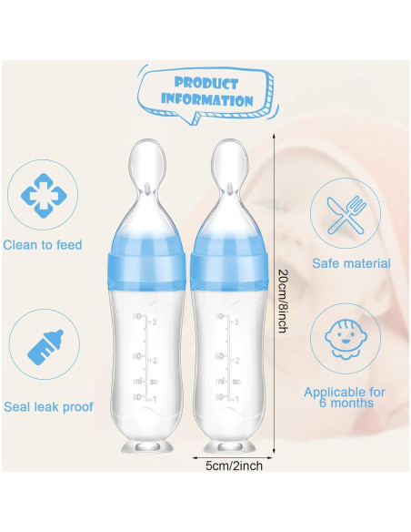 Cucharas de Silicona para Bebé Nuanchu - Paquete de 2, 130g