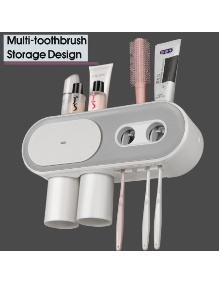 Dispensador Automático de Pasta de Dientes TMbsfatn Gris 2 Tazas