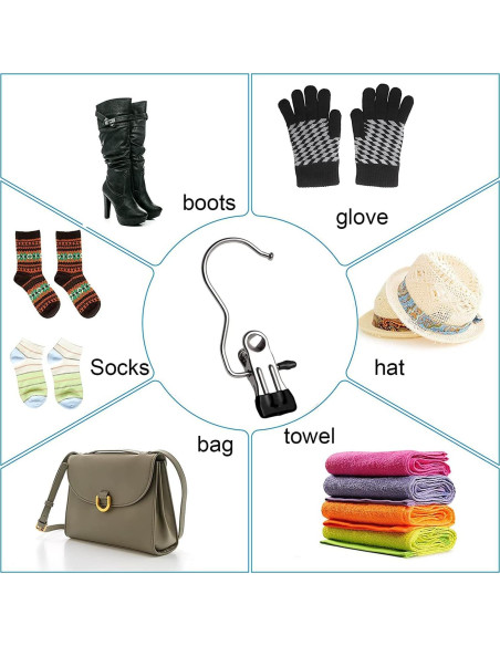 Ganchos de Lavandería JOINSI 20 Pcs Acero Inoxidable Antideslizante