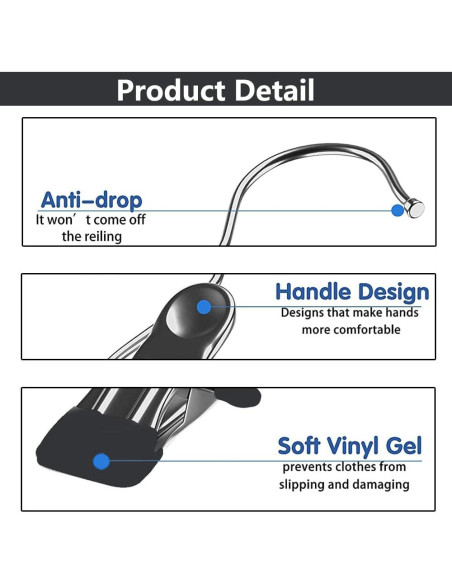 Ganchos de Lavandería JOINSI 20 Pcs Acero Inoxidable Antideslizante