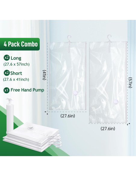 Bolsas de Almacenamiento al Vacío Colgantes Brodi - Combo 4 Bolsas de Almacenamiento al Vacío Colgantes Brodi - Combo 4