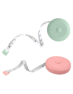 Paquete de 2 cintas métricas retráctiles BrainKer 150 cm