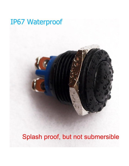 Interruptor Momentáneo URTONE UR162 16mm IP67 Negro